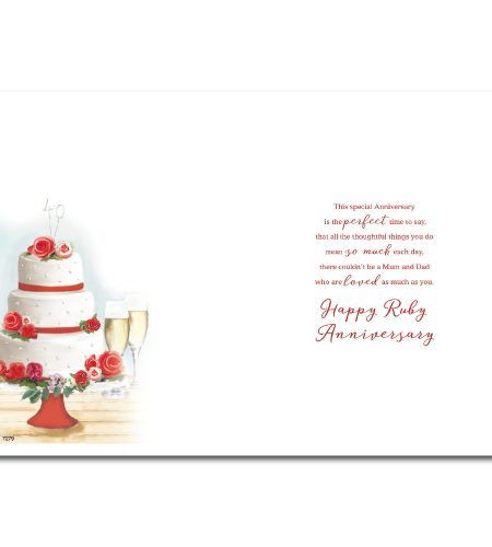 Mum & Dad Ruby 40th Anniversary Card - Image 2