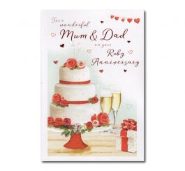 Mum & Dad Ruby 40th Anniversary Card