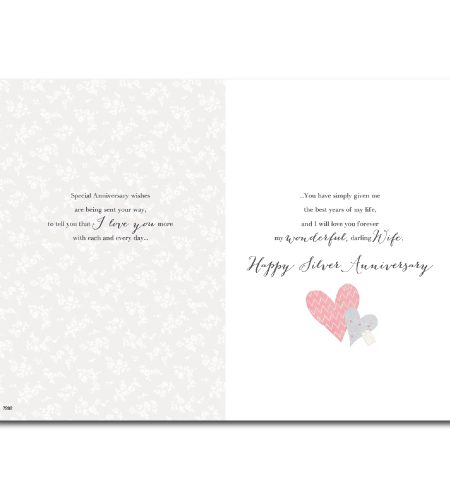 Wife Silver 25th Anniversary Card - Image 2