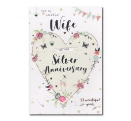 Wife Silver 25th Anniversary Card