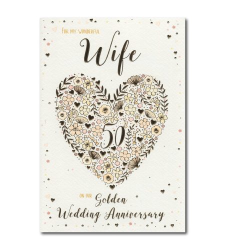 Wife Golden 50th Anniversary Card