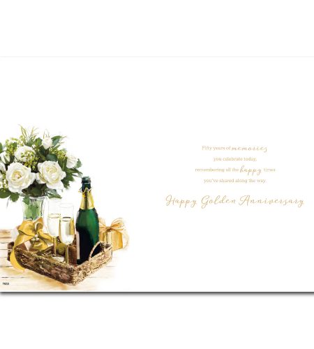 Golden 50th Anniversary Card - Image 2