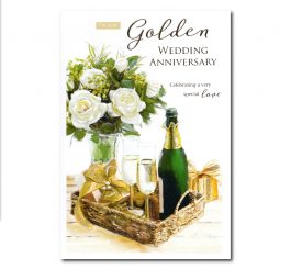 Golden 50th Anniversary Card