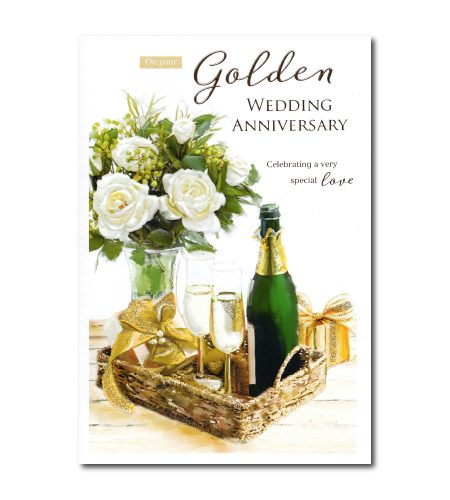 Golden 50th Anniversary Card
