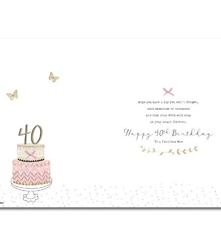 Mum 40th Birthday Card