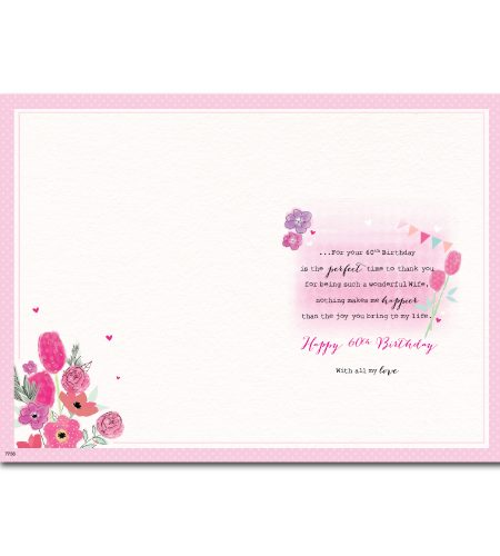 60th Birthday Wife Card - Image 2