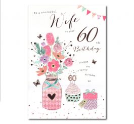 60th Birthday Wife Card