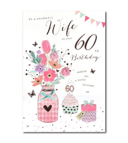 60th Birthday Wife Card