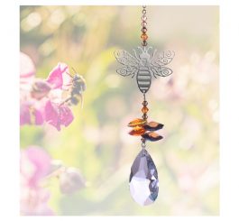 Bee Crystal Charm - Autumn Gold