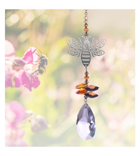 Bee Crystal Charm - Autumn Gold