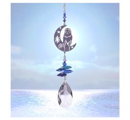 Barn Owl Crystal Charm - Moonlight