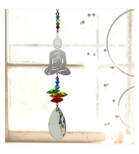 Buddha Crystal Charm - Rainbow