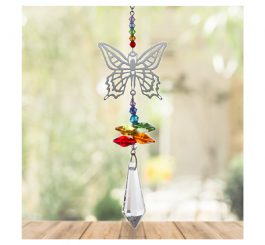 Butterfly Crystal Charm - Rainbow