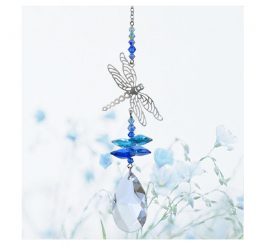 Dragonfly Crystal Charm - Royal Blue