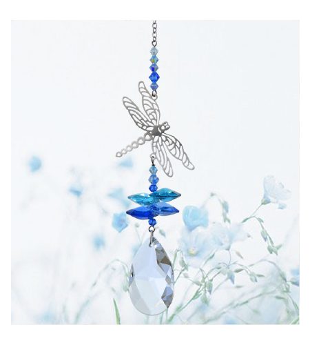 Dragonfly Crystal Charm - Royal Blue