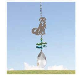 Puppy Crystal Charm - Green