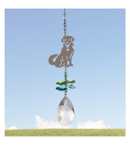 Puppy Crystal Charm - Green