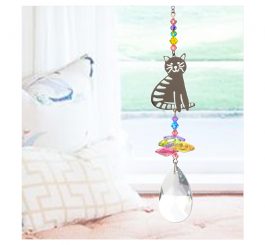Sitting Cat Crystal Charm - Confetti