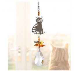 Sitting Cat Crystal Charm -Marmalade