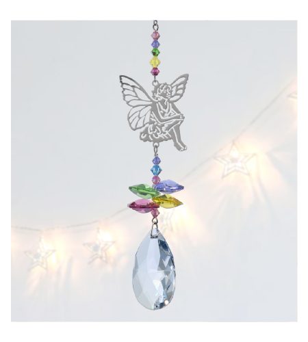 Sitting Fairy Crystal Charm - Confetti