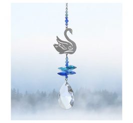 Swan Crystal Charm - Royal Blue