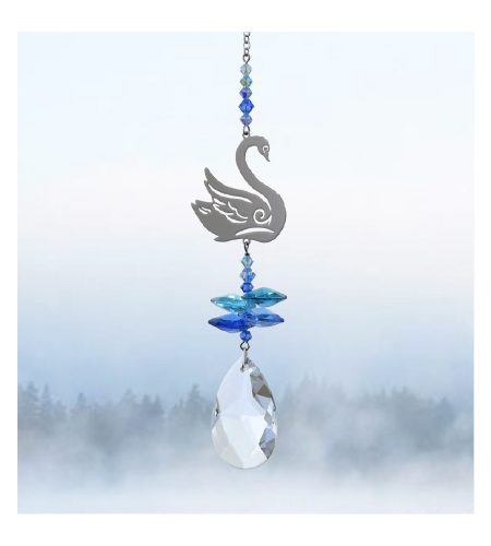 Swan Crystal Charm - Royal Blue