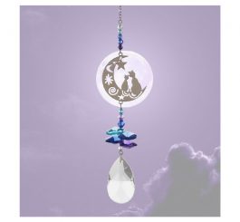 Two Cats Crystal Charm - Moonlight