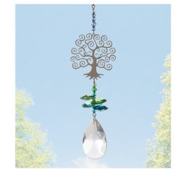Tree of Life Crystal Charm - Green