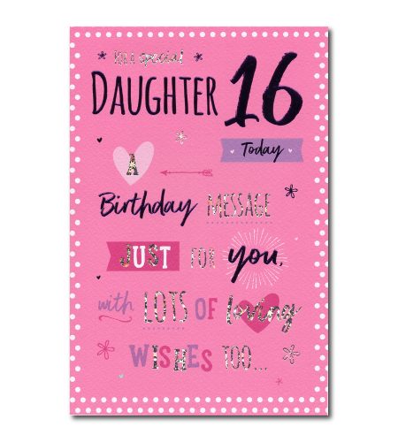 16th Birthday Daughter Card