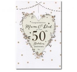 Mum & Dad Golden 50th Anniversary Card