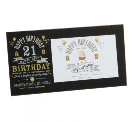 Birthday Glass Frame - Black - 21st Birthday