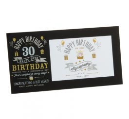 Birthday Glass Frame - Black - 30th Birthday