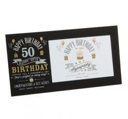 Birthday Glass Frame - Black - 50th Birthday