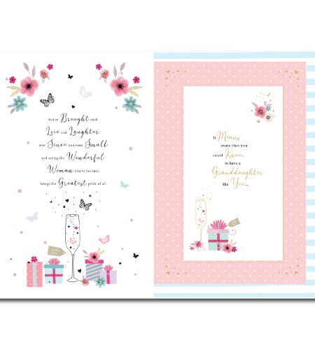 21st Birthday Granddaughter Card - Image 2