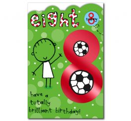 8th Birthday Card - Badge Attached