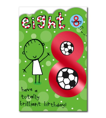 8th Birthday Card - Badge Attached