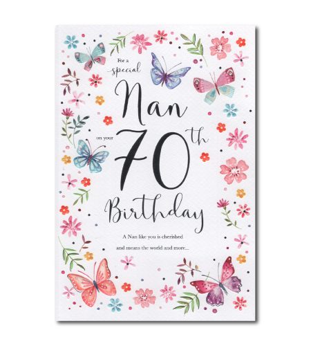 70th Birthday Nan Card