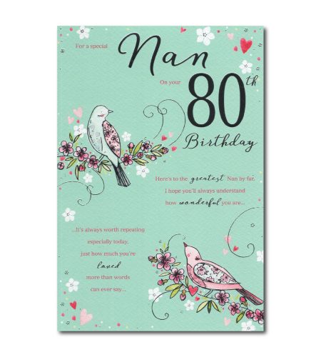 80th Birthday Nan Card