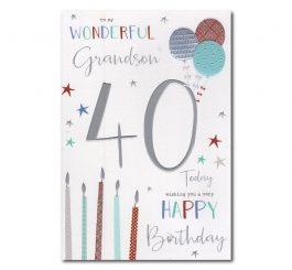 40th Birthday Grandson Card