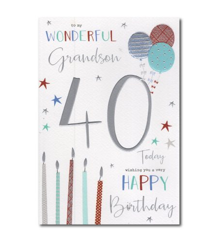 40th Birthday Grandson Card