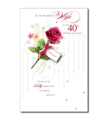 Wife Ruby 40th Anniversary Card