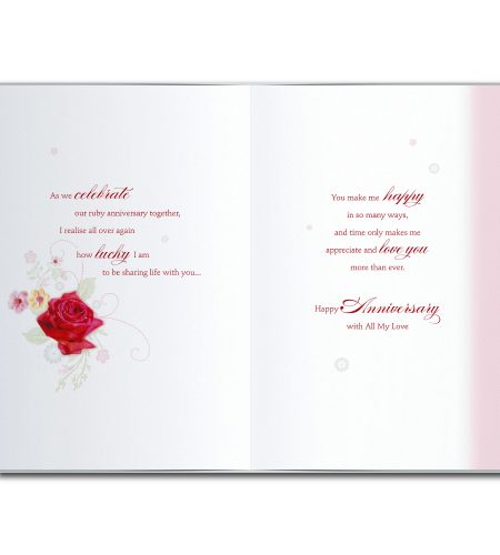 Wife Ruby 40th Anniversary Card - Image 2