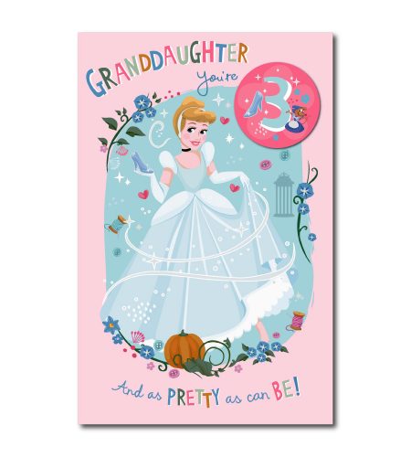 3rd Birthday Granddaughter Cinderella Card