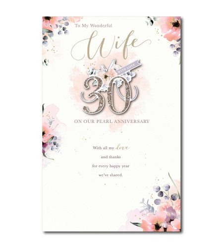 Wife Pearl 30th Anniversary Card