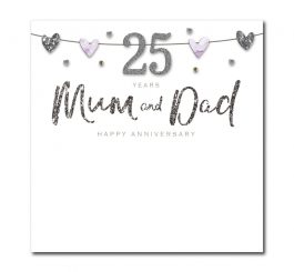 Mum & Dad Silver 25th Anniversary Card