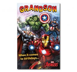 Grandson Marvel's Avengers Birthday Card