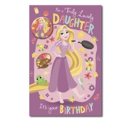 Daughter Tangled Birthday Card - Badge Attached