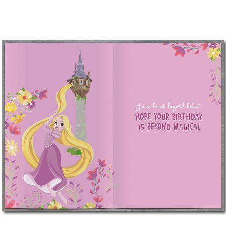 Daughter Tangled Birthday Card - Badge Attached - Image 2