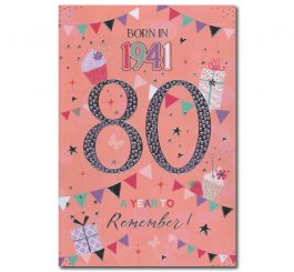 80th Birthday Card