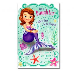 Daughter Mermaid Sofia Birthday Card